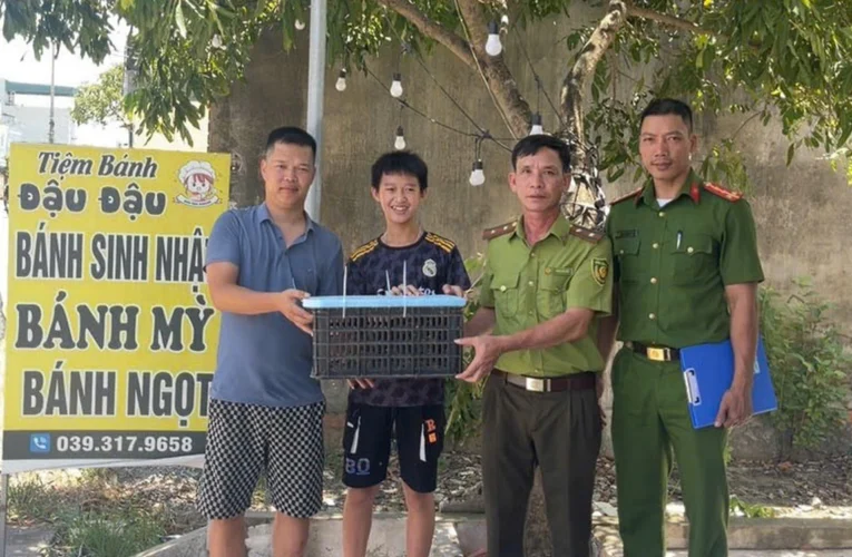 Nam thanh niên ở Hưng Yên bất ngờ bắt được động vật quý hiếm trên mái tôn