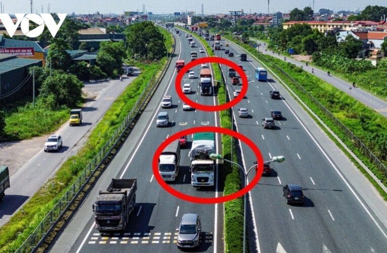 Từ ngày 9/9 xe tải sẽ bị xử phạt khi đi vào làn 1 trên cao tốc Pháp Vân – Cầu Giẽ